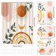 thumbnail image 2 of Juego de Cortina de Ducha Abstracta Boho Dznils con Alfombra, 16 Piezas, Naranja, 72" x 72", 2 of 8