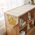 thumbnail image 4 of Thanksgiving Fall Table Runner Linen Burlap Table Runner 72 Inches Long Autumn Maple Leaves Falling Leaf Cones Dresser Scarves for Kitchen Island Coffee Dining Room Party Holiday Decoration 14"x72", 4 of 8