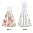 thumbnail image 3 of Yayeee Kitchen Hanging Hand Towels Set of 2 with Loop Bathroom Absorbent Tie Towel, Light Red Starfish, 3 of 7