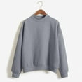 thumbnail image 2 of Lenpel Women's Crew Neck Sweatshirts Long Sleeve Solid Color Basic Fall Outfits Sofy Comfy Casual Pullover Tops, 2 of 6