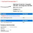 thumbnail image 2 of Right Outer Tie Rod End - Compatible with 2003 - 2010 Dodge Ram 2500 4WD 2004 2005 2006 2007 2008 2009, 2 of 2