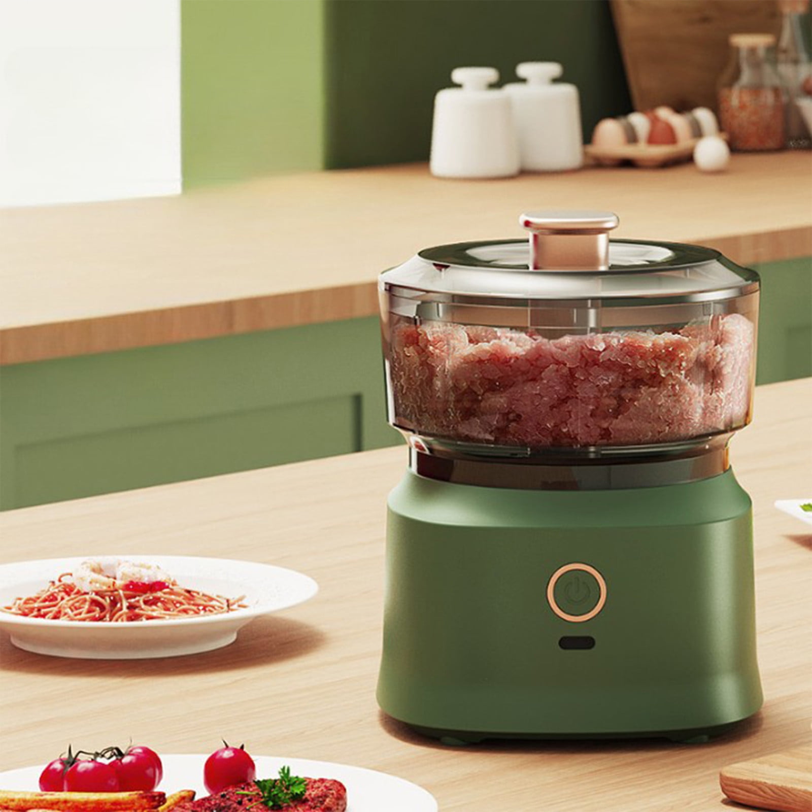 Specollect Clearance 4Pcs Mini Garlic Chopper,Food Processor,Portable Cordless Garlic Mincer Masher,Meat Grinder with USB Charging For Vegetable,Chili,Fruits,Ginger,Baby Food,Seasoning
