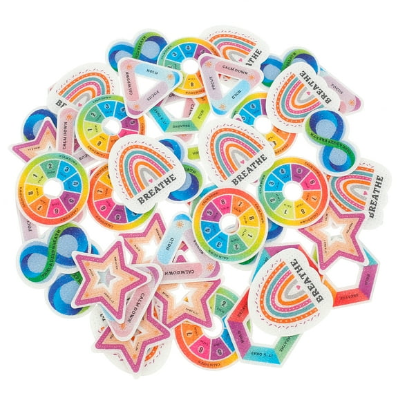 48Pcs Calm Stickers Set 6 Styles Tactile Rough Textured Stickers Cute Reusable Sensory Stickers with Strong Adhesive Backing Funny Calming Stickers for Kids Adults School Classroom