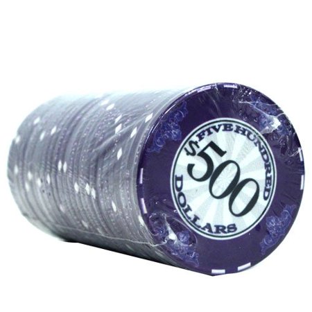 Scroll Premium Ceramic 10g Poker Chips, $500 Casino Ceramic, 25-pack