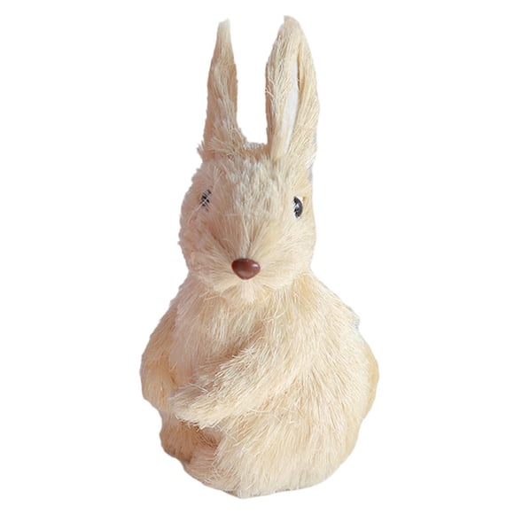 Ruiboury Straw Bunny Statue Grass Rabbit Statue Fit For Beautiful Easter Decoration And Party Miss Cute Rustic Sculpture