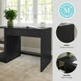 thumbnail image 3 of Martha Stewart Home Office Modular Single-Drawer Desk with 2 Tier Shelf in Black with Oil Rubbed Bronze Hardware, 3 of 10