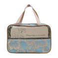 thumbnail image 1 of Bag Women PVC Mango transparente Gran Tocio de viaje floral cosmético (L) Azul, 1 of 9