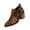 Brown, variant on Embroidered Suede Chunky Heel Ankle Boots Country Concert Outfits, Pointed Toe Casual Booties Music Festival Wear, Comfortable Holiday Street Strolling Footwear Autumn Fashion Trend, Black 8
