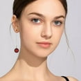 thumbnail image 2 of Snowflake Santa Claus Threader Tassel Earrings for Women Sterling Silver Pins Red Crystal Stock Christmas Hat Dangle Drop Christmas Tree Earring Studs Christmas Party Jewelry, 2 of 12