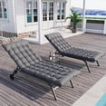 thumbnail image 4 of ECOPATIO Aluminum Removable Cushion and 5 Adjustable Position Lounge Chairs - Set of 3, Grey, 4 of 7