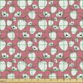 thumbnail image 2 of Ambesonne Strawberry Fabric by the Yard Upholstery, Flowers Fresh Fruit Art, 10 Yards, Pastel Pink White, 2 of 5
