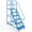 Blue, variant on Home Safety Ladder 6 Step Rolling Steel 1213 lbs Capacity with Handrails Lockable Wheels Anti Slip Pedals for Store Library Garage Office All-Condition Design