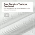 thumbnail image 3 of Seasonwood White Waffle Shower Curtain Striped Fabric Shower Curtains for Bathroom with 12 Metal Hooks,84"Wx72"H, 3 of 9