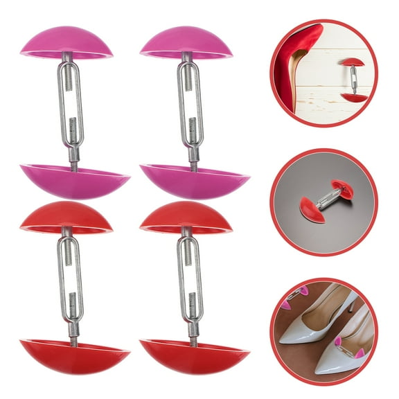 Pretyzoom 4Pcs Adjustable Shoe Stretcher Shoe Shape Holder Multi ABS For Women Portable
