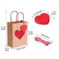 thumbnail image 3 of 10-Pack Valentine Kraft Heart Handle Gift Bags,Brown Paper Party Favor Bags with Love Cards for Presents,Chocolates Jewelry Candy Packaging for Weddings Classrooms Galentine’s Party-A, 3 of 9