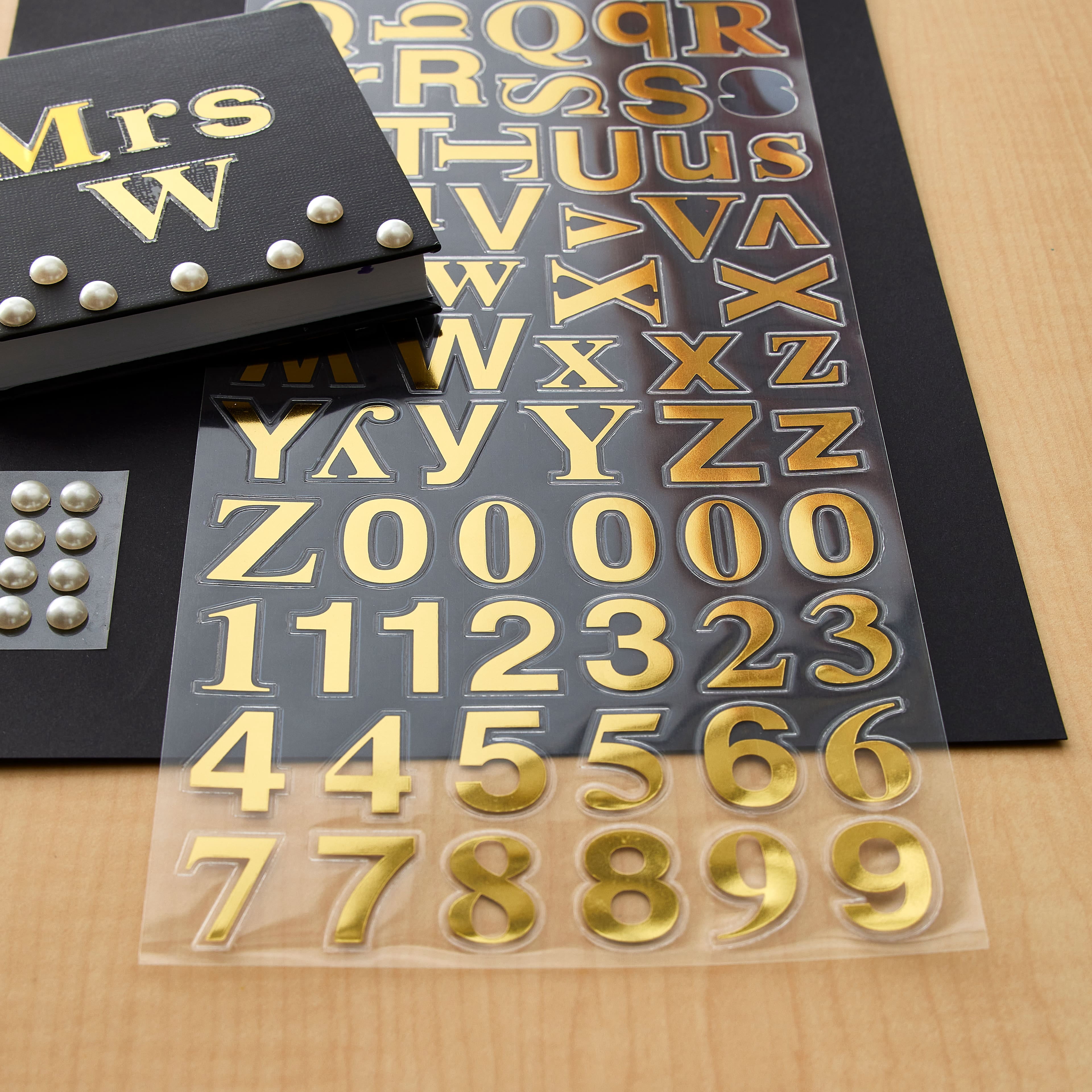 Recollections Gold Foil Alphabet Stickers, 12 Packs: 2 ct. (24 total)