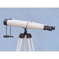 thumbnail image 2 of NauticalMart floor standing admiral's  bronze-white leather binoculars 62", 2 of 7