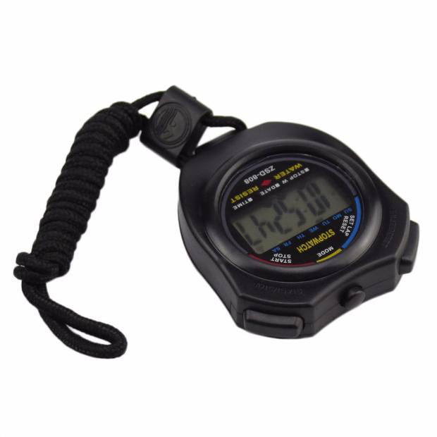 Digital LCD Sports Stopwatch Professional Waterproof Sports Chronograph 