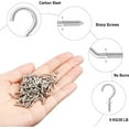 thumbnail image 4 of 100 Pcs Small Screw Hooks, 1/2 Inch Silver Mini Screw in Jewelry Hooks Tiny Metal Screw Wood Ceiling Wall Hooks for Jewelries Crafts Keys Caps Plants String Lights Wind Chimes, 4 of 5