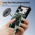 thumbnail image 7 of Camo Case Compatible with iPhone 16 Pro, Magnetic Wireless Charging Phone Case with Spinner Gyroscope Kickstand, Military Grade Drop Protection Shockproof Protective Rugged Cover, A, 7 of 7