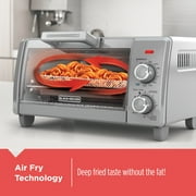 BLACK+DECKER Crisp ‘N Bake Air Fry 4-Slice Toaster Oven, Silver & Black, Fits 9 Inch Pizza, .35 Cubic Feet
