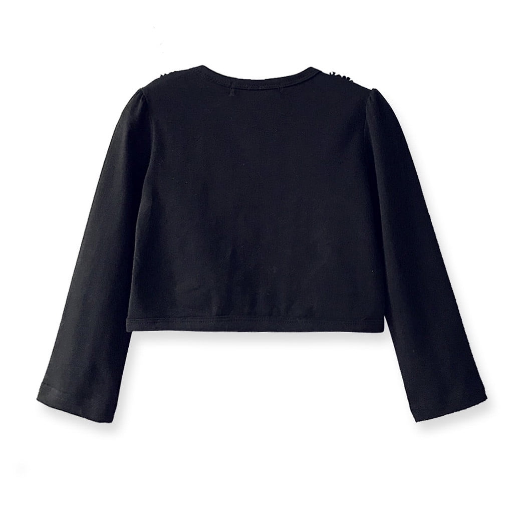 Xzngl Toddler Kids Baby Little Girls Lace Princess Bolero Cardigan Shrug Tops Clothes Black