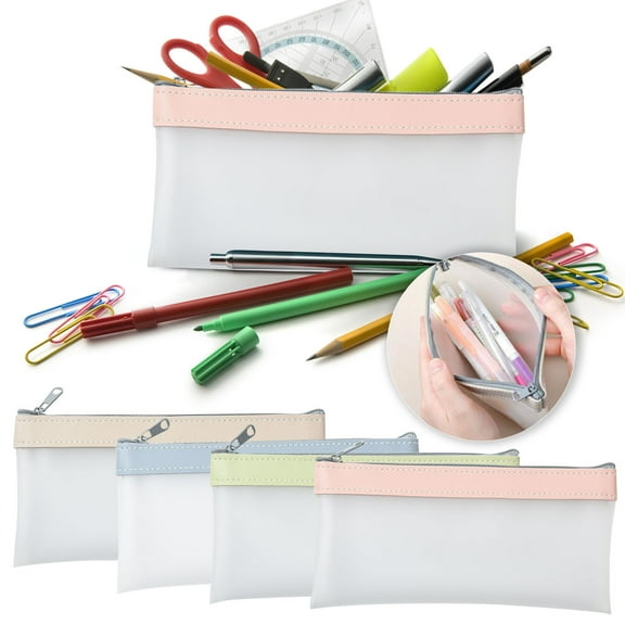 Clear Pencil Pouch, Transparent Pvc Zipper Bag for Educational Supplies, 8x4 Inch Size with Large Capacity for Easy Organization, Perfect for Learner, Exams, Travel & Toiletry Storage