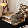 thumbnail image 6 of Homewish Watercolor Checkered Zipper Twin Comforter Sets with Fitted Sheet and 2 Pillowcases,Vintage Aesthetic Zipper Bedding Set,Brown,Black Reversible,4pcs, 6 of 8