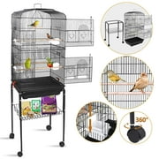 ZENSTYLE 59.3'' Bird Cage with Rolling Stand Wrought Iron Birdcage Medium Pet House