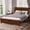Walnut, variant on Farmhouse Queen Bed with Barn Door Headboard & Footboard, Solid Pine Construction, Reinforced Frame, 8.1" Under-Bed Storage, No Box Spring Needed, White