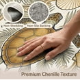 thumbnail image 6 of ODIKA 8'x10' Washable Area Rug Seashell Scroll Frame Nautical Ocean Wave Border Turtle Motif Refined Structured for Dining Room, Large Office, Lounge, Non-Slip Chair-Friendly Mat, 6 of 7