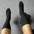 thumbnail image 3 of 1 Pair Men Dress Socks Cotton Solid Sports Athletic Work Stripe Casual Socks, 3 of 8