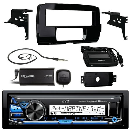 Audio Bundle For 2014 and Up Harley - JVC KDX33MBS MP3/USB/AUX Marine Bluetooth Audio Receiver Combo With Installation Dash Kit for Motorcycles, SiriusXM Radio Tuner, Enrock 22
