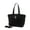Black, variant on Ribbon Romance Tote Handbag with Rhinestones