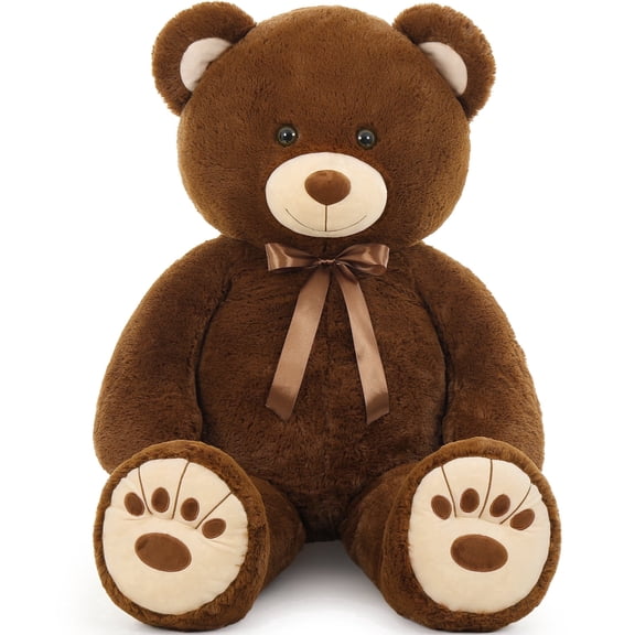 MorisMos 51in Giant Dark Brown Teddy Bear Stuffed Animal, Oversized Bear Plush Toy