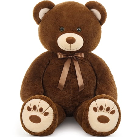 MorisMos 51in Giant Dark Brown Teddy Bear Stuffed Animal, Oversized Bear Plush Toy