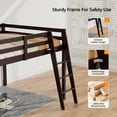thumbnail image 5 of Zimtown Full Size Junior Low Loft Bed with Stairs, White Wood Bunk Bed Frame, No Box Spring Required, Brown, 5 of 8
