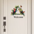 thumbnail image 1 of Adhesivos de pared con acuarela, diseño de loro, bienvenida, hojas tropicales, 1 of 3