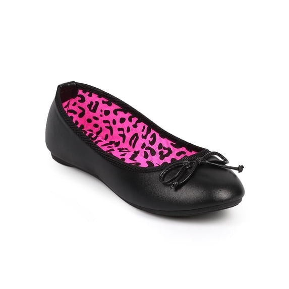 New Women Wild Diva Allison-10 Leatherette Round Toe Bow Slip On Ballet Flat