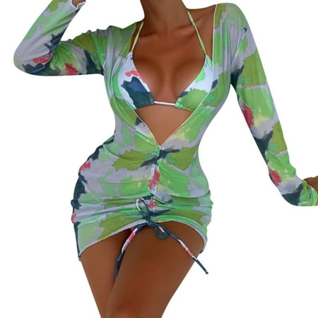 

Swimsuit Lace Bikini Set Up Up Women Piece Three Split Beach plus Size Swim for Women Swim Sports Bra Swimsuit Tops for Women Halter Vintage Bathing Suits for Women Skirt Swimsuit with Underwire Bra