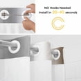 thumbnail image 5 of Brown Grey No Hook Shower Curtain Waterproof, Bathroom Curtains with Snap in Liners and See Through Top Window, Gray Farmhouse Modern Rustic Hotel Style Bathtub Curtains Shower 60"Wx72"L, 5 of 8
