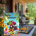 thumbnail image 5 of Garden Flag Summer Dachshund Garden Flag, 12x18 inches, double-sided 2D design, full of vitality and cute pet vacation style garden flag, is very suitable for summer outdoor welcome decoration, appli, 5 of 5
