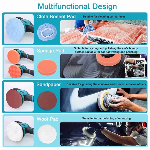 Car Infencula Excentrico CAR PULLADOR 8 Engranajes de Velocidades Mácina de Pulido Auticó Eléctrico Ajustable Mácina de Molinda de Madera de Depilació de metal