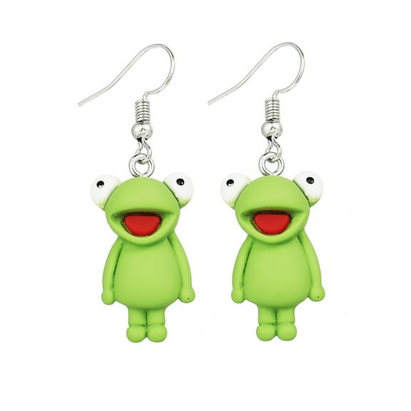 Mightlink 1 Pair Women Hook Earrings Frog Shape Pendant Earrings Vivid Appearance Drop Earrings Lightweight Jewelry Accessories