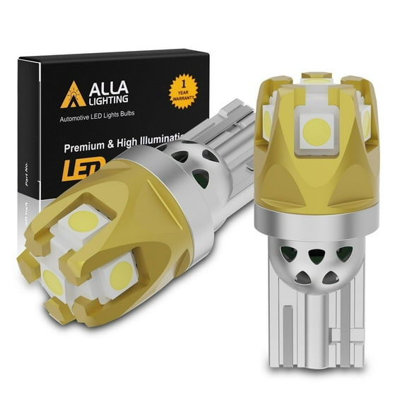 Alla Lighting T10 Wedge 168 194 LED Bulbs 2825 W5W 171 165 585, 6000K White License, Interior Map, Dome, Trunk, Stepwell, Parking Lights Lamps