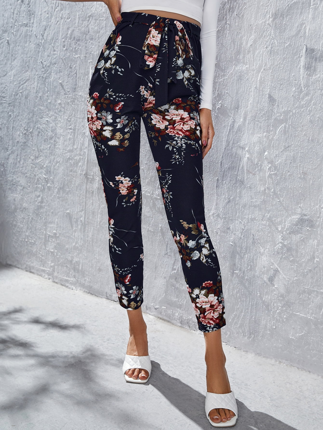 Maternity Self Belted Floral Print 