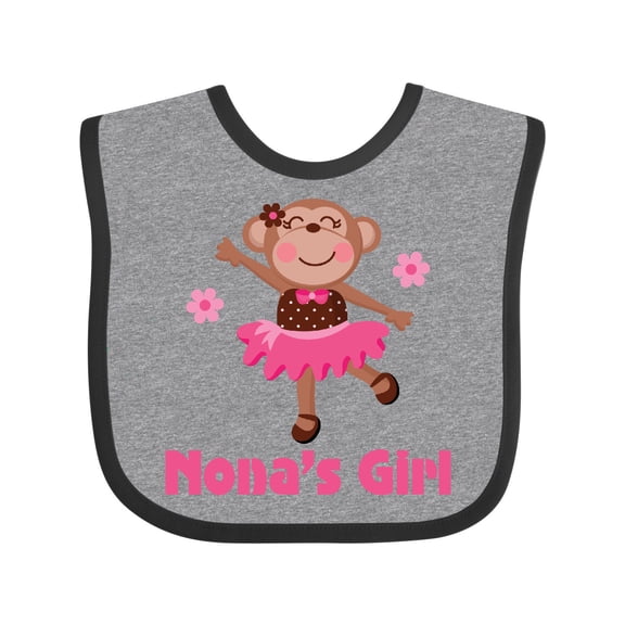 Inktastic Nona's Girl Monkey Girls Baby Bib