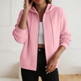 thumbnail image 2 of vigerkar Zip Up Cardigan Sweatshirts for Women Long Sleeve Lightweight Hoodie Oversized Casual Hoodies Sweater Fashion Jackets (Pink, M), 2 of 6
