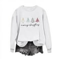 thumbnail image 4 of Womens Christmas Tree Print Sweatshirts Round Neck Tops Long Sleeve Blouses Comfort Casual Relaxed Fit Pullover Sweater Blouses Fall Fashion Outfits 2025 Christmas Fleece Teen Girls Christmas Clothes, 4 of 7