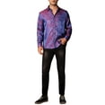 thumbnail image 2 of INSPIRE CHIC Shiny Satin Shirts for Men's Button Down Wedding Party Luxury Printed Shirt, 2 of 5